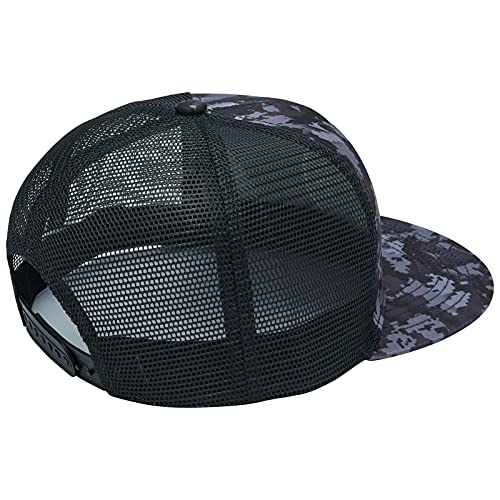 Image of BASSDASH Flat Brim Trucker Cap Adjustable Snapback Hat Mesh Back for Men Women