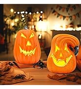 CANDLE IDEA Lot De 2 Bougies LED En Forme De Citrouille D