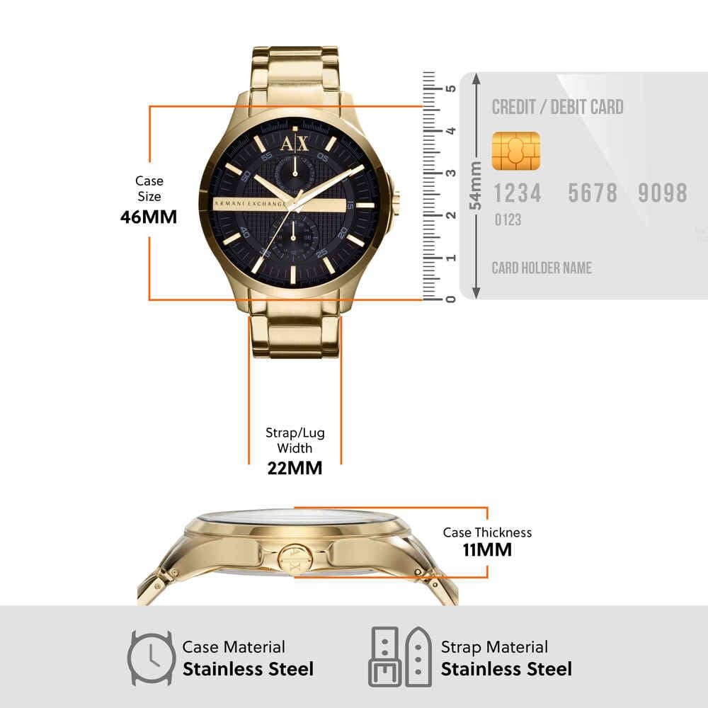 Armani Exchange Orologio per uomo, Movimento al quarzo multifunzione e cassa da 44 mm con cinturino in acciaio