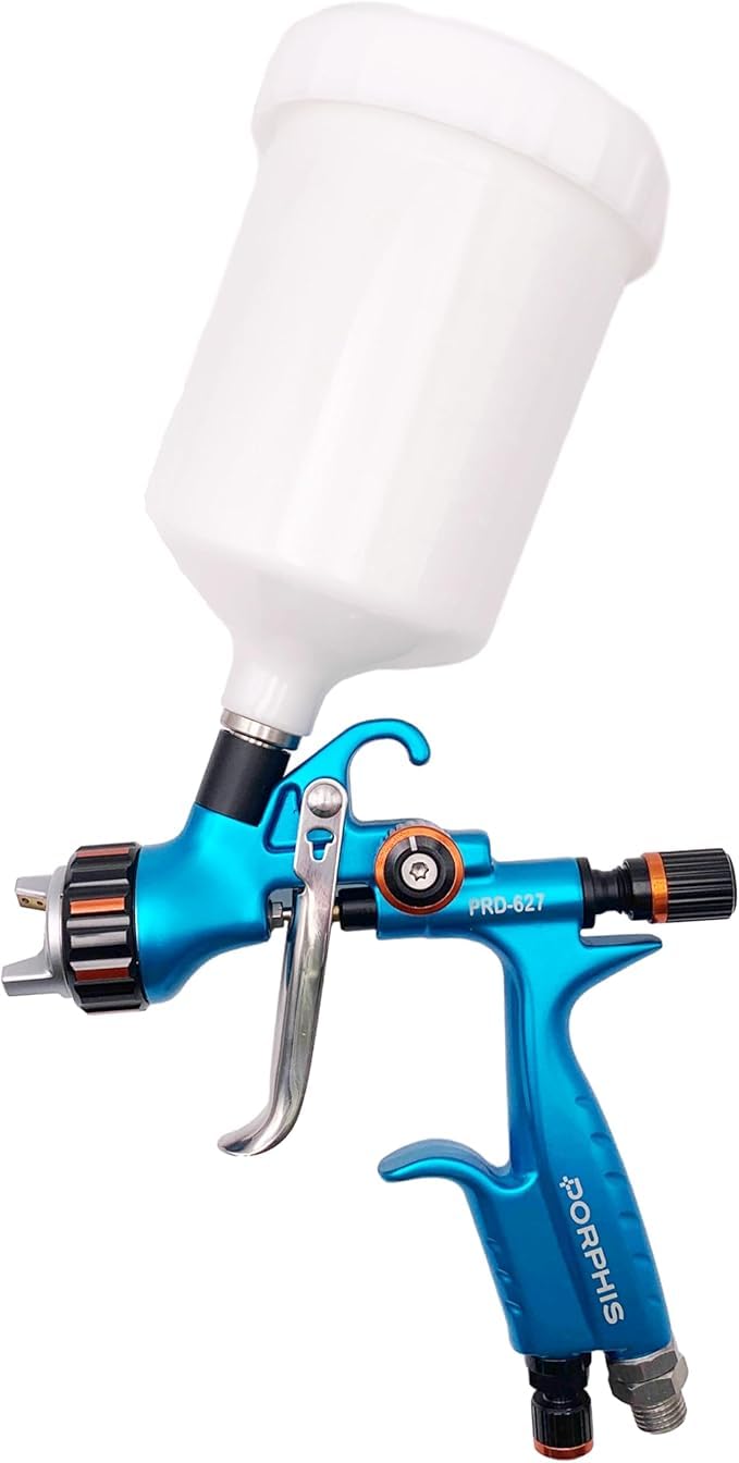 HVLP - Pistola de pulverización con boquillas reemplazables de 1,4 mm, tapa de aguja, kit de pistola pulverizadora de pintura de aire automotriz con taza de capacidad de 600 cc para