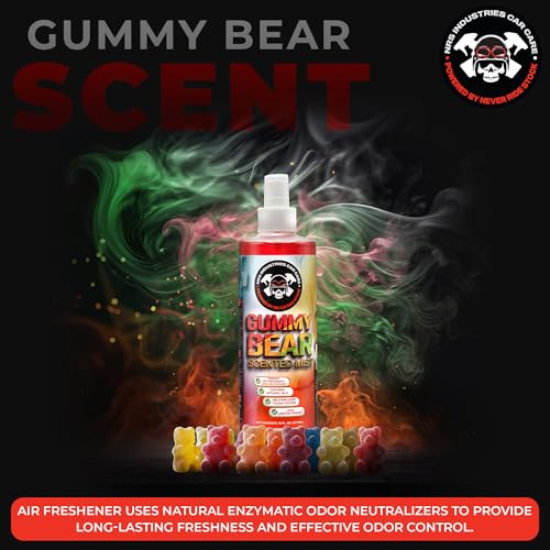 Image of Gummy Bear Scented Car Air Freshener Spray | Long-Lasting Odor Eliminator | Interior Cleaner for Upholstery, Fabric, Leather & More