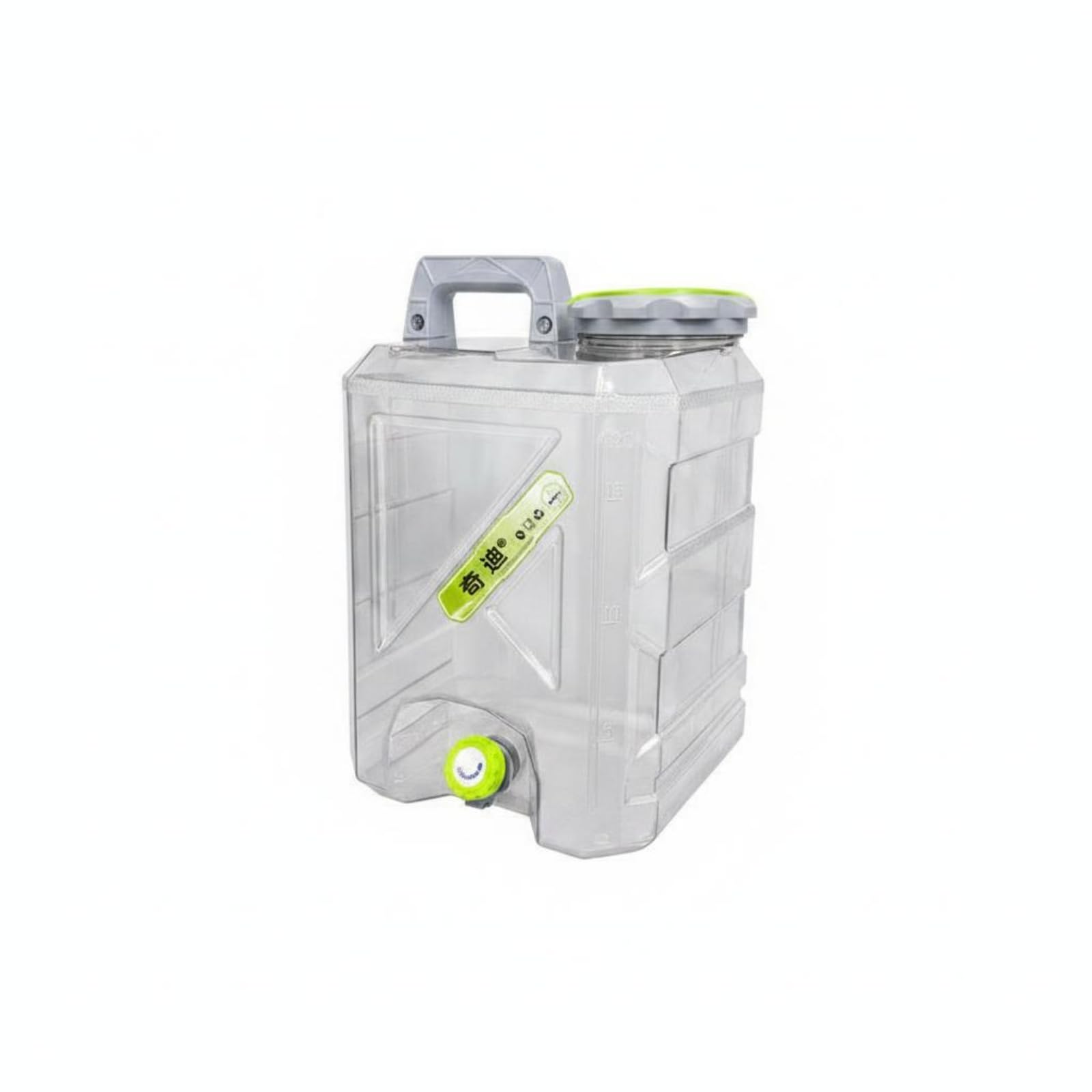 Tanica Acqua con Rubinetto senza BPA Contenitore Acqua Potabile con Rubinetto Ermetico per Auto, Trasparente, Cristallo Trasparente, 20L