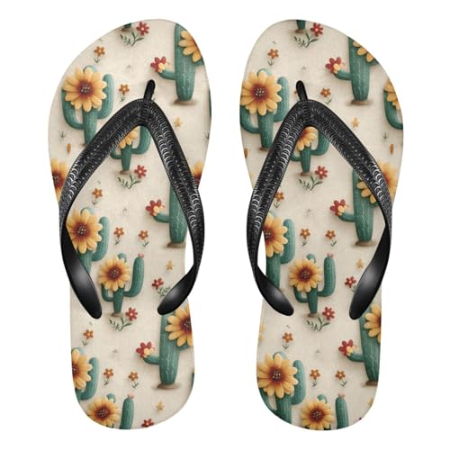 Flip Flop Sandals Anime Cactus Print for Women Men Beach Outdoor XS