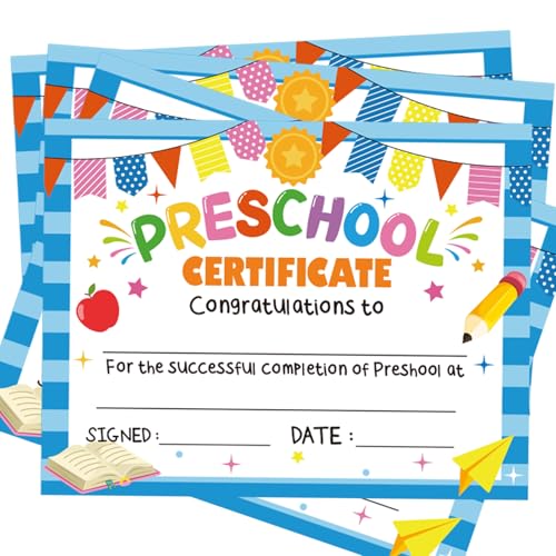 40PCS Preschool Diploma Certificate,Preschool Graduation Award Ce...
