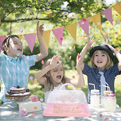 Lifkome Square Cake Carrier Storage Container Macaron Box With Handle Locking Cake Carrier Square Storage Container Stand Cake Box Comes With Handle Cake Container Holds Pies #TOP2