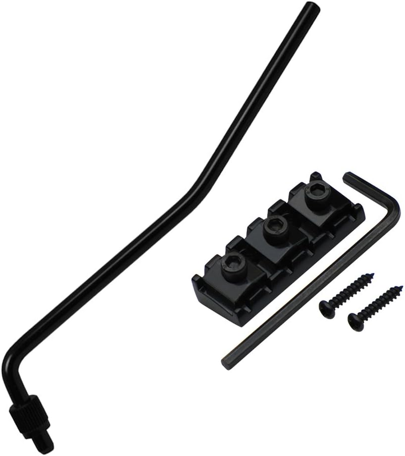 6mm/0.24" Guitar Arm Whammy Bar & 43mm/1.69" String Locking Nut Wrench Screw Great Replacement Compatible for Floyd Rose Tremolo Bridge Double Locking System, Black
