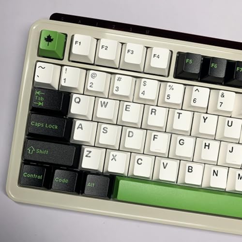 Image of Fogruaden PBT Keycaps Set, Cherry Profile Custom Keycap for Mechanical Keyboard Green White Keycaps