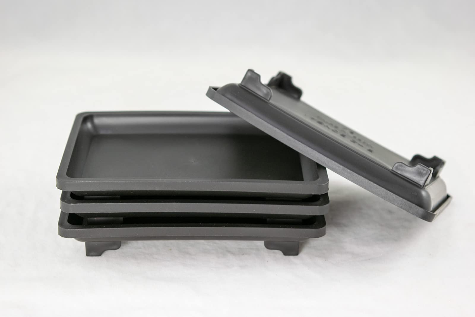 4 Rectangular Plastic Humidity/Drip Tray for Bonsai Tree and House Indoor Plants - Outside Dimensions: 5.25"x 3.75"x 0.75" (4xB-4)