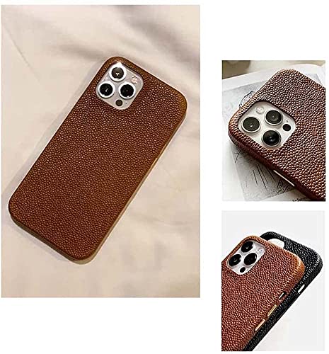 Coque cuir iPhone 12 Pro Max marron protégeant l'écran et les objectifs des rayures - 3