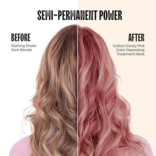 Image of Overtone Semi Permanent Hair Color Conditioner, Cotton Candy Pink, 8 oz, Nourishing, Damage-Free, Color Depositing Mask for All Hair Types with Shea Butter & Coconut Oil, Vegan & Cruelty-Free