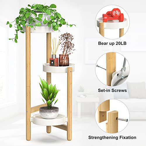 Wisuce Bamboo Plant Stands Indoor, 3 Tier Tall Corner Plant Stand Holder & Plant Display Rack For Outdoor Garden Indoor Home (3 Tier -1) #TOP1