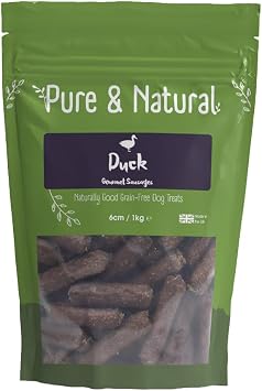 Pure & Natural Duck Gourmet Sausage Treats for Dogs, 6cm, 1kg