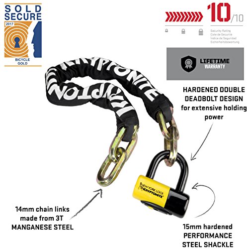 Kryptonite New York Fahgettaboutit Chain Lock - 100cm - Black/yellow - Image 3