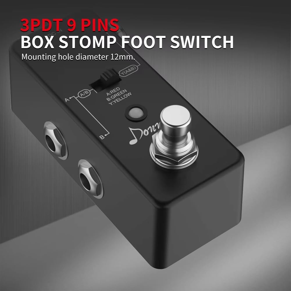 20 Pezzi Pedale Effetto Chitarra Momentaneo 3PDT Footswitch 9 Pin Latching Stomp Pulsante Foot Switch True Bypass Solder Lug