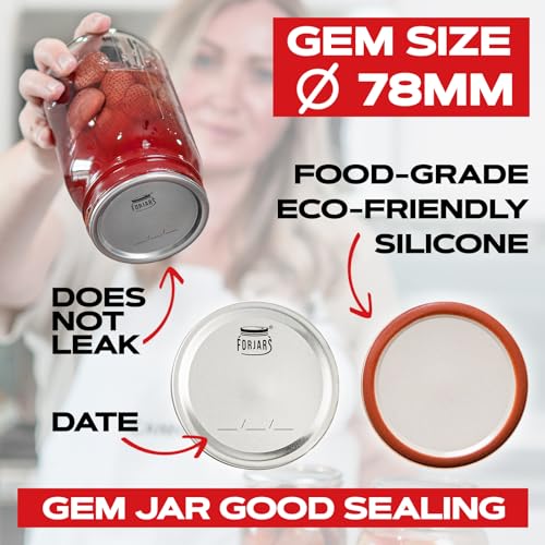 Forjars FJ-LG-50 Gem Lids For Canning Jars - Stainless Steel thumb #3
