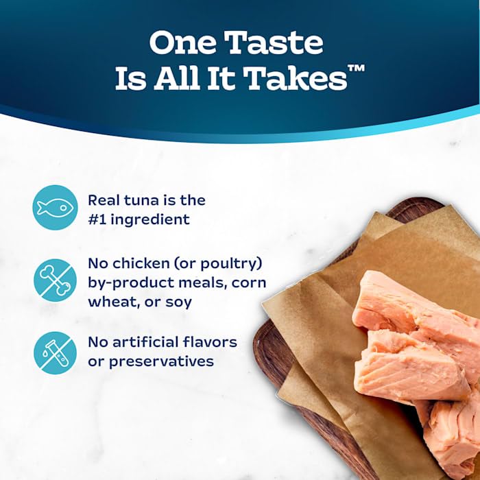 Image of Blue Buffalo Blue Tastefuls Savory Singles Tuna Entree Adult Cuts in Gravy Wet Cat Food, 2.6 oz., Case of 10