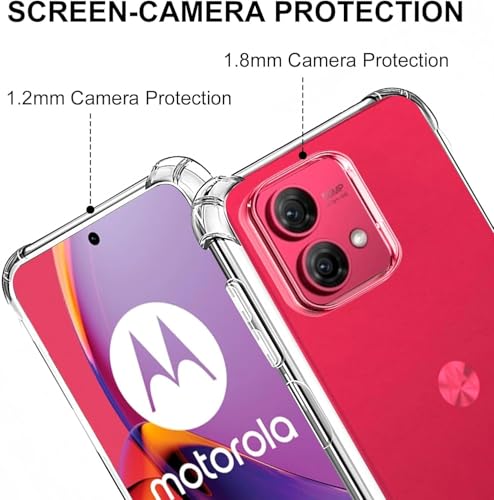Image of REALCASE Silicone Moto G84 5G Back Cover Case, Scratch Resistant Protective Crystal Clear Transparent Shock Proof Bumper Back Cover Case for Moto G84 5G