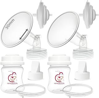 Nenesupply 30mm Pump Parts Compatible with Spectra S2 Spectra S1 9 Plus Breast Pump Replace Spectra Pump Parts Replace Spectra S2 Accessories Flange Duckbill Valve Tubing Backflow Protector