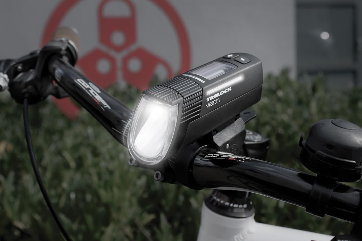 TRELOCK Fahrradlicht Set, LS 760 I-GO Vision 100 LUX und LS740 VECT Rücklicht mit Bremslichtfunktion, USB Aufladbar