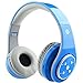 Mokata Kids Headphone Bluetooth Wireless Over Ear Foldable Headset with AUX 3.5mm Jack Cord SD Card Slot , Built-in Mic Microphone For Boys Girls Cell Phones TV PC Game Equipment B06 Blue