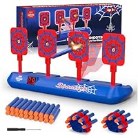 Lehoo Castle Zielscheibe für Nerf Pistole, Spider Spielzeug ab 3 4 5 Jahre Junge, Auto-Reset Nerf Zielscheibe mit 20 Darts, Zielscheibe Elektrisch, Geschenk für Jungen
