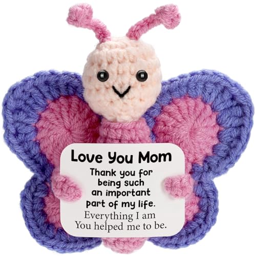 WEYON Mom Gifts for Mothers Day from Daughter Son, Mini Crochet Butterfly for First New Bonus Mom in...