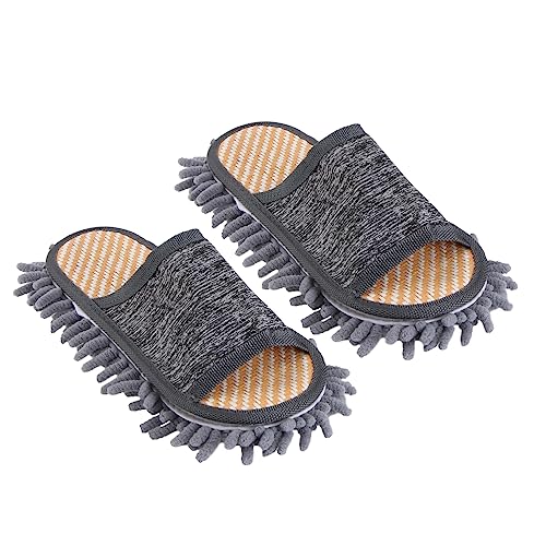 1Pair Summer Indoor Cleaning Slippers Lightweight Chenille Floor Wipe Shoes for Home Detachable Dust Mop Slippers Convenient Washable Floor Slippers for Easy Cleaning