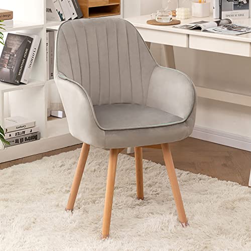 Mid-Century Modern Wooden Swivel Dining Chairs - Comfortable Upholstered Velvet Armchairs for Office & Home - Stylish Non-Wheeled Desk Chairs - Cute & Chic Design