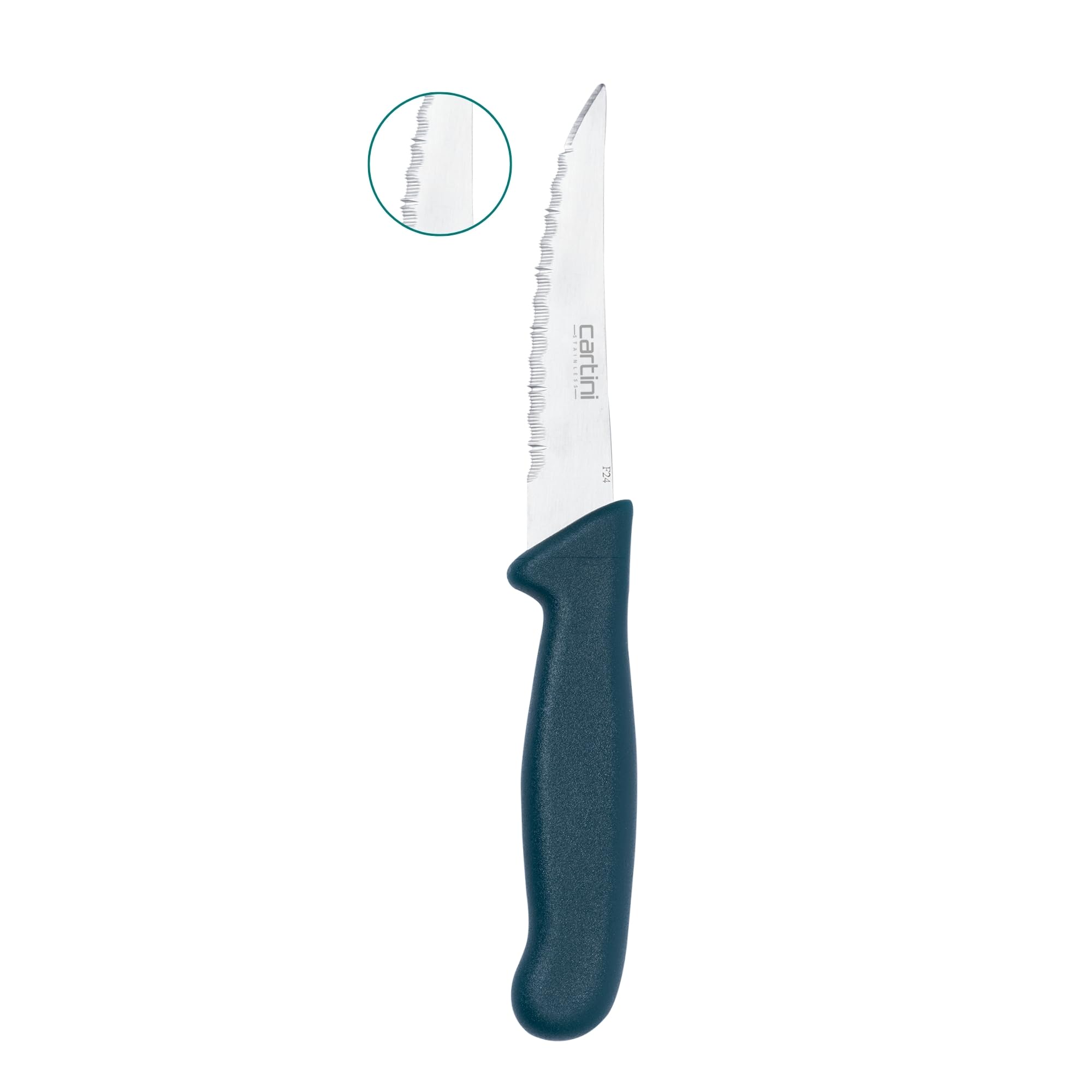 Godrej Cartini Knife | Steak Knife (Teal) | Micro Serrated Knife for Finer Cutting of Meat, Poultry | Chaku for Home, Restaurant & Professional Chef Use | SS Blade | Dishwasher Safe | 1 Yr Warranty