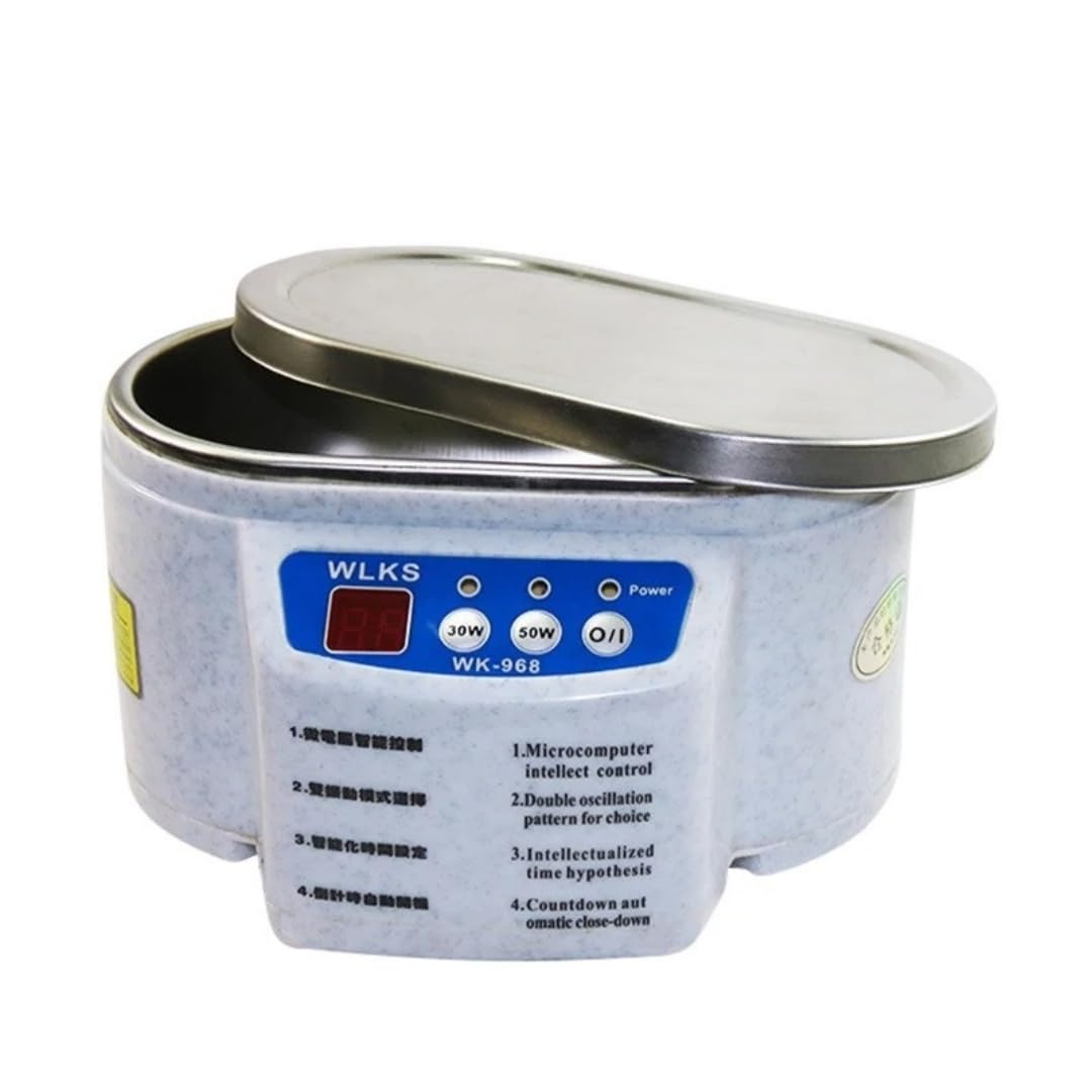 50W Limpiador ultrasónico portátil de 600 ml 40KHz, para joyería, gafas, dentaduras postizas, relojes, lavadora, tina con vibración de doble frecuencia.