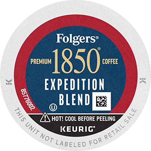 1850 by Folgers Pioneer Blend Medium Roast Coffee, 96 Keurig K-Cup Pods