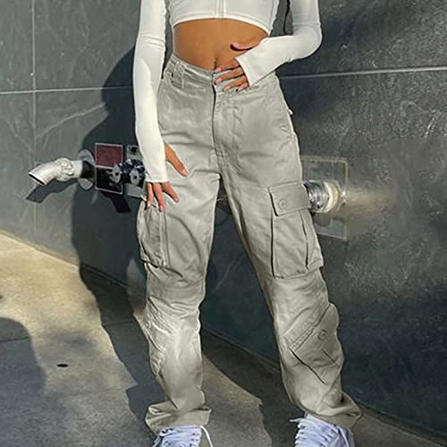 Cargo Pants Women Baggy Parachute Drawstring Elastic Waist Casual Wide Leg Trendy Y2K Teen Girls Loose Hiking Trousers2