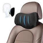 MASHUR FAB Memory Foam Neck Support Pillow for Car & Office Chair | Orthopedic Headrest Cushion for Cervical Pain Relief & Spine Alignment – Ergonomic Black