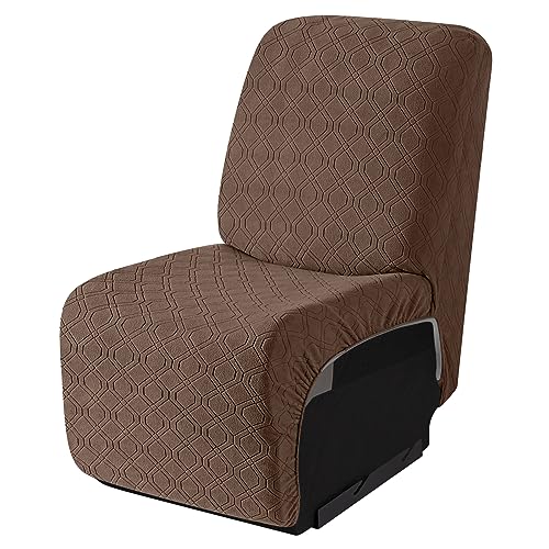 VANSOFY Additional Seat Cover for Reclining Couch Covers, Stretch Jacquard Pattern Seat Slipcover for Recliner Sofa Covers(Light Coffee)