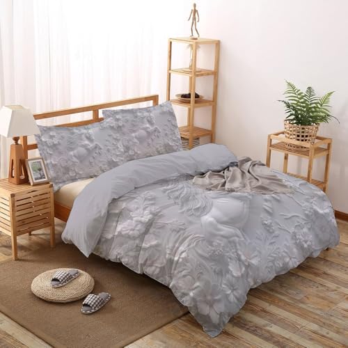 Housse de couette imprimé cheval infroissable fini le repassage lit 3D - 3