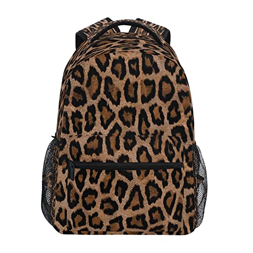 Mochila de viaje para laptop, diseño de piel de animales, leopardo, universidad, escuela, mochila para estudiantes, iPad, tablet, mochila de hombro para hombres, mujeres, niñas, niños, senderismo