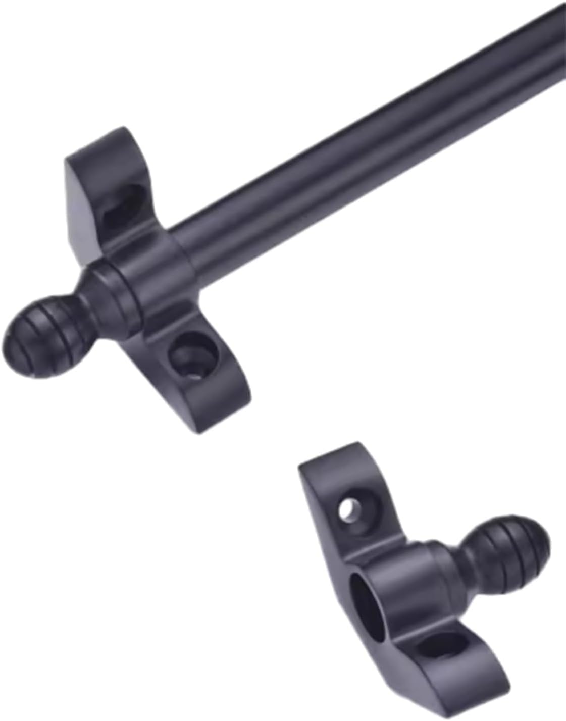 Stair Carpet Rod for Fixing Stair Carpet with Round Finials, Hollow Stair Carpet Press Rod, Black Brass Stair Carpet Rod(75cm/29.5in/2.5ft)