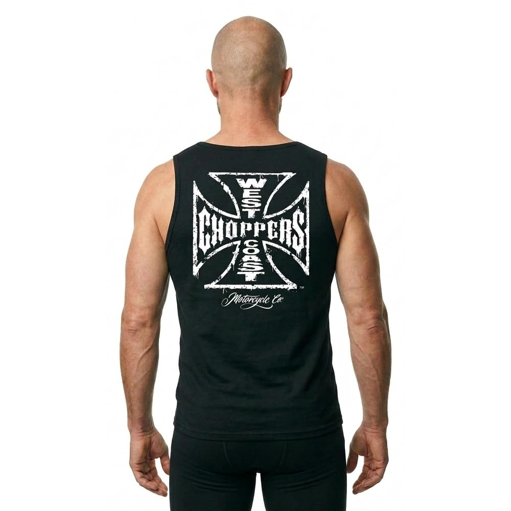 West Coast Choppers Worn Cross Sleeveless T-Shirt 3XL