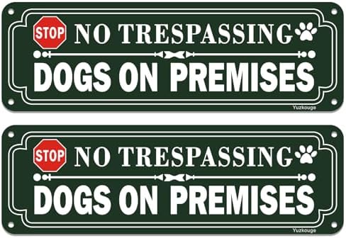 Phyabe Lot De 2 Panneaux « No Trespassing Dog On Premises Keep Gate