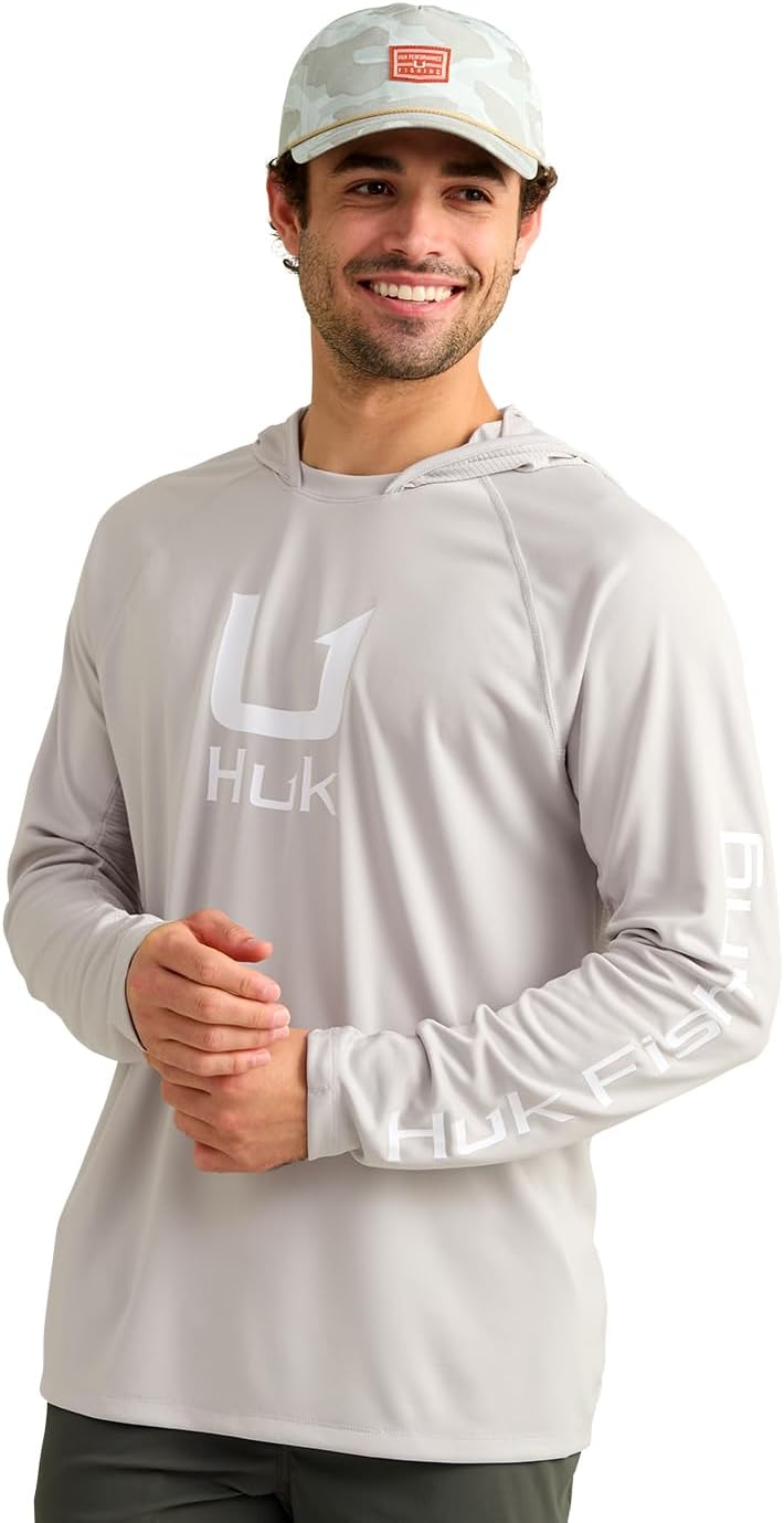 HUK Men's Icon Hoodie, Hooded Fishing Shirt With Sun Protection