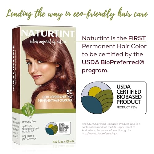 Image of Naturtint 5C Light Copper Chestnut Permanent Hair Color (Pack of 6), Ammonia Free, Vegan, Cruelty Free, up to 100% Gray Coverage, Long Lasting Results (Packaging may vary)