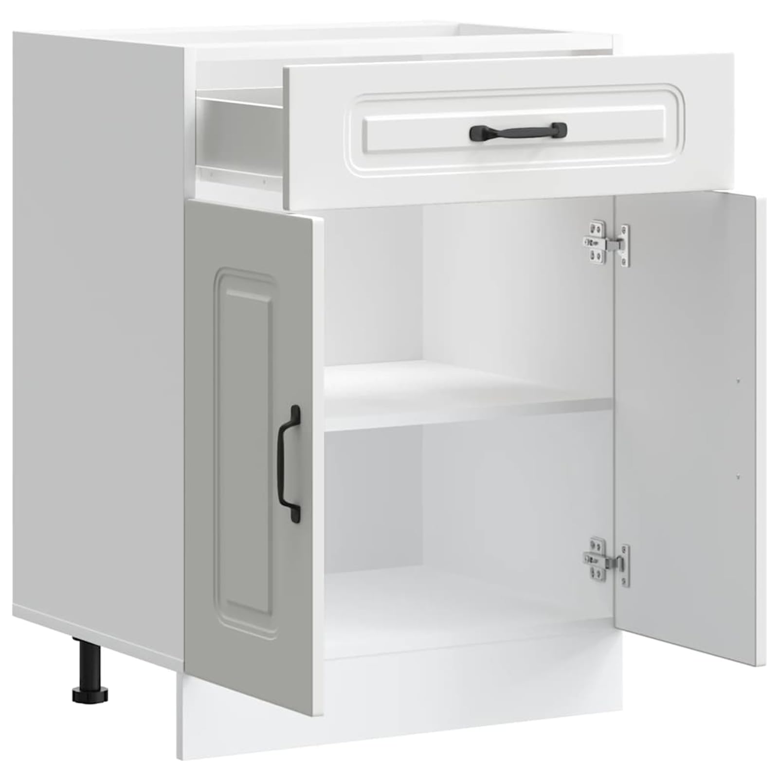 Tidyard Base da Cucina Kalmar Bianco 60x46x81,5 cm in Truciolato con Cassetto e Anta, Piedini Regolabili per Cucina 853487