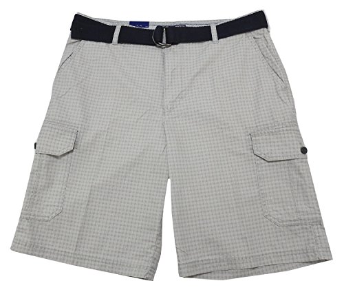 IZOD Men's Belted Cargo Shorts - 36 - high Rise Grey