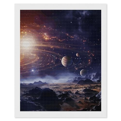 Peinture diamant univers galaxie 5D pour adultes et débutants avec outils