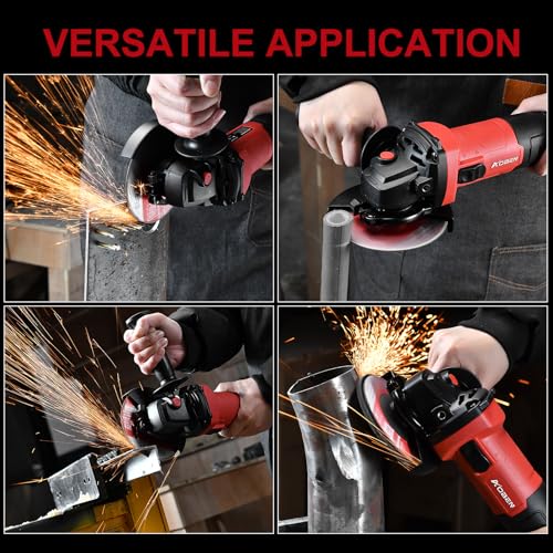 Image of AOBEN 900W Angle Grinder 4-1 /2 inch | 7.5Amp, 11000 RPM Corded Electric Grinder Tool, with Slide Switch, Safety Guard & Hand | for DIY Projects, Metal Cutting & Grinding