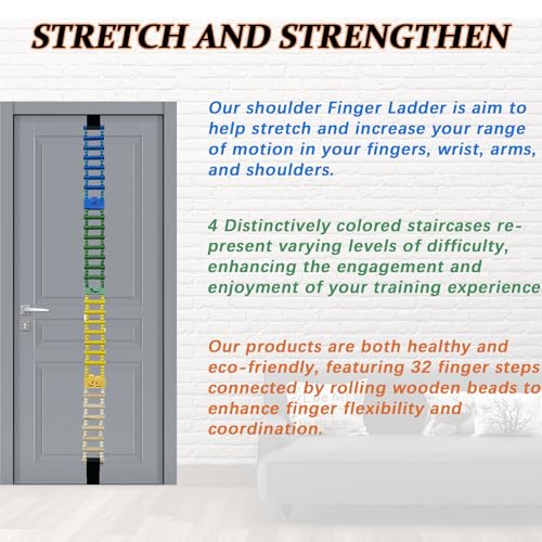 Shoulder Pain Relief Wooden Finger Ladder, Hand Therapy Ladder for Rehabilitation, Physical Therapy Equipment for Shoulders, Fingers, and Joints, Ideal for Chronic Muscle Pain Recovery - Thumbnail 6
