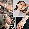 17IF 4 Pcs Dainty Silver Bracelets Set for Women 14K Plated Link Cubic Zirconia Paperclip Stack Layering Chain Adjustable Trendy Hand Jewelry (Silver) #1
