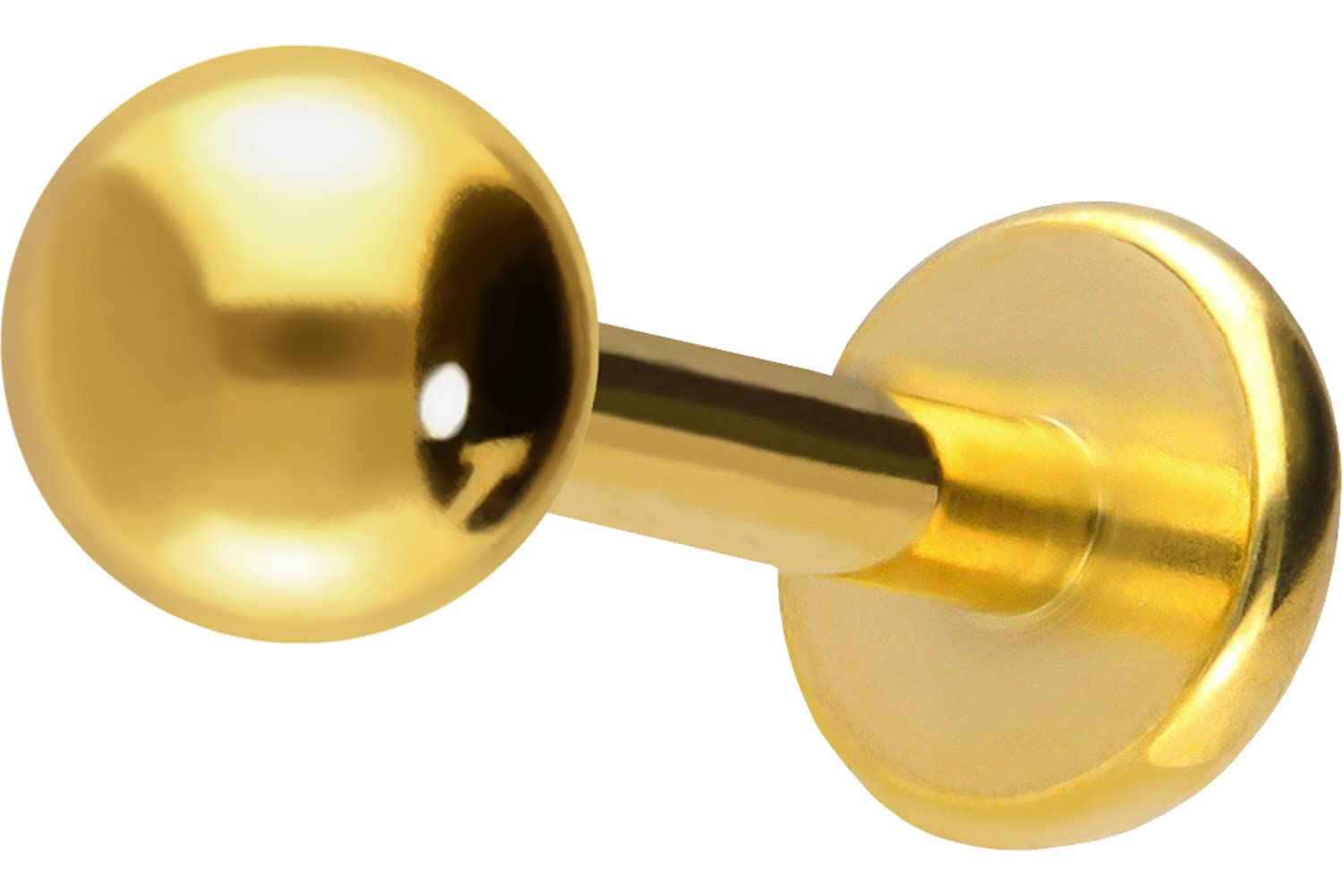 PIERCINGLINE Piercing para labio de titanio | Bola | Piercing para oreja, labio o nariz | selección de colores y tamaños