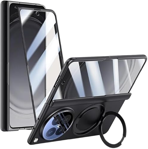 �yFotee�zFor OPPO Find N6 �Ή� �P�[�X ���̓����O�X�^���h�t�� �ϏՌ� �����h�~�n�[�h�J�o�[ (�u���b�N)