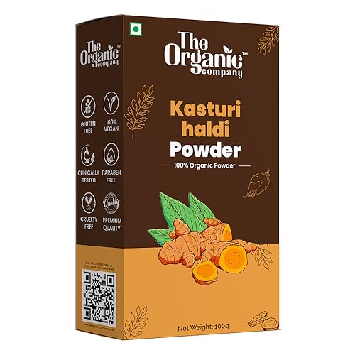 Image of The Organic Company Turmeric Powder For Baby Bath|Kasturi Haldi Manjal|Skin Whitening|Dark Circles & Spots|Pimples|Wild Turmeric|Face Pack & Body|Herbal|Organic|Natural|Pure|Original|Marriage, 1 Count